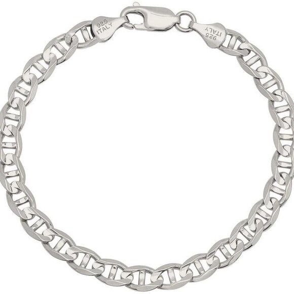 925 Sterling Silver Solid Italian Figaro RopeHerringbone Curb Ball Bead Sna